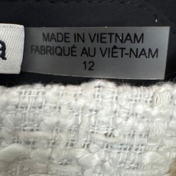 Alice + Olivia Tweed Mini Dress Black Ivory Strappy Sleeveless Designer 12 NWT - Picture 9 of 13